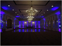 LED event and reception uplighting from Rockin' Robin DJs